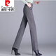 皮爾卡丹（pierre cardin）輕奢高檔中年加厚羊毛呢直筒褲女秋冬季新款高腰保暖抗寒寬松褲子 銀灰色 29 2尺2腰圍115至125斤