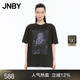 江南布衣（JNBY）【商場同款】25秋新品T恤女植絨草地圖案寬松圓領(lǐng)短袖5P7112430 215/深灰褐 L