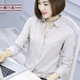 橫行道2024新款襯衫女裝上衣服休閑寬松外套長(zhǎng)袖娃娃領(lǐng)韓版休閑襯衣 杏色 L