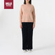 無(wú)印良品（MUJI）女式 彈力 燈芯絨 寬版褲 黑色 女式Ｓ 