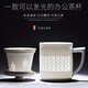 天澤景德鎮(zhèn)玲瓏茶杯茶水分離杯家用泡茶杯子陶瓷過濾杯辦公杯帶蓋禮盒 窗花中部