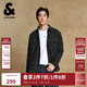 杰克·瓊斯（JACK&JONES）25年男裝襯衫外套百搭舒適經(jīng)典格紋寬松休閑長袖上衣2253O3015 E40黑色 常規(guī) M