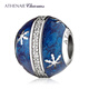 ATHENAIE阿斯娜 藍(lán)色冬日雪花串飾925銀串珠散珠搭手鏈配飾品轉(zhuǎn)運(yùn)珠子