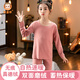 恒源祥無(wú)痕德絨兒童保暖內(nèi)衣女童發(fā)熱套裝保暖褲內(nèi)穿含羊毛女孩打底套裝 淺粉 140碼