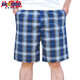 GP 大格子純棉睡·褲男士夏季薄款寬松褲衩5分褲胖200斤大碼短褲可外穿 八號色格子 5XL【建議170-185斤】