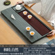 石福記新款烏金石茶盤(pán)茶臺(tái)家用嵌入式排水簡(jiǎn)約電木大小號(hào)茶托盤(pán)茶具茶海 60_30和睦-綠木紋石+電木茶盤(pán)