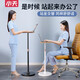 小天 筆記本電腦支架落地站立式工作臺(tái)電腦增高架macbook托架站著辦公工作書桌支撐架升降調(diào)節(jié)電腦桌 【黑+胡桃木色】加寬面板丨落地伸縮