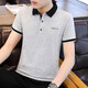 杰伽尼（JIeJIanI）短袖T恤男夏新款polo青年大碼男裝韓版修身半袖上衣服打底衫男 灰色 2XL（140-155斤）