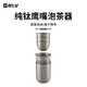 八驢 戶(hù)外露營(yíng)野營(yíng)便攜式純鈦雙層鷹嘴泡茶器帶蓋旅行功夫茶具套裝 180ml純鈦鷹嘴泡茶器（5件套）