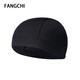 Fangchi 帽子男地主帽男頭巾光頭帽透氣吸汗套頭帽夏季騎行帽薄款運動(dòng)健身帽跑步防曬包頭帽 MXM-02速干黑色+1頂 均碼(55-60cm)
