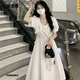 衣圖雅裙子夏天學(xué)生2023新款法式連衣裙女夏季甜美收腰顯瘦氣質(zhì)中長(zhǎng)裙 白色 均碼（可備注碼數(shù)）