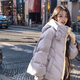 SHIROMA羽絨服女短款連帽加厚冬季保暖小個(gè)子面包服白鴨絨外套潮 霧霾紫 M /106-120斤