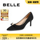 百麗（Belle）七夕禮物蝴蝶結(jié)細(xì)高跟單鞋女商場同尖頭單鞋3Y6G2CQ4 黑色 38 (240mm)