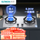 光芒（GOMON）燃氣灶雙眼灶家用天然氣 5.2kW猛火灶具 臺式嵌入式 不銹鋼大火力灶臺 GM-N601AX 天然氣