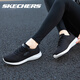 斯凱奇（Skechers）女鞋夏季新款舒適輕便運(yùn)動(dòng)鞋子秋季網(wǎng)面透氣跑步鞋綁帶休閑健步鞋 黑色/白色 37