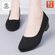 啄木鳥(niǎo)老北京布鞋女鞋子女士帆布鞋女2025新款夏季春秋單鞋媽媽工作鞋女 黑色(跟高3.5cm) 36