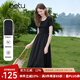 百圖betu女裝2025夏季新款短袖連衣裙拼接設計顯瘦有型裙子女2507T51 黑色 M
