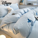 迪士尼（Disney）100純棉全棉床上四件套2024新款被套床單床笠床品 米奇淺藍(lán)【精梳全棉】 1.35m床適用【床單款】三件套