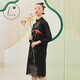 花木深中式對(duì)襟開衫外套中國風(fēng)女裝春秋純色披風(fēng)女配旗袍披肩外搭 黑色 L