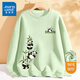 真維斯（Jeanswest）衛衣女新款女裝上衣服寬松休閑慵懶風(fēng)女學(xué)生圓領(lǐng)百搭春秋冬季女生 加絨 淺綠 竹子熊貓黑_KZ L