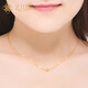 ZJUZ18K金項(xiàng)鏈玫瑰金女時(shí)尚轉(zhuǎn)運(yùn)珠黃金項(xiàng)鏈鎖骨鏈墜AU750彩金項(xiàng)鏈禮物 18k金黃金色轉(zhuǎn)運(yùn)珠項(xiàng)鏈細(xì)款