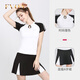 FVQA輕奢羽毛球服女新款網(wǎng)球服網(wǎng)球裙上衣短裙運動(dòng)T恤百褶夏 單件白色上衣 M