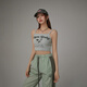 CHUU字母愛心印花小背心女2025夏季新品辣妹洋氣無袖吊帶短上衣 中花灰 均碼