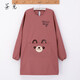 茶光（CHAGUANG）日系家用做飯圍裙廚房反穿罩衣防污長(cháng)袖大人男女 豆沙【922哈羅熊長(cháng)袖】