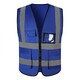鑫凱蒙 廣告反光馬甲工作服定制工地背心施工外賣(mài)環(huán)衛工人服裝印字logo 定制口袋款/寶藍 均碼