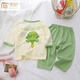 莫代爾嬰兒衣服幼兒夏裝兒童薄款睡衣寶寶空調(diào)服男童女童家居服夏季套裝 J43 純棉七分袖七分褲 90碼建議身高80-90cm2-3歲