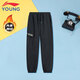李寧童裝褲子男女大童2026冬季新款軟殼加絨保暖親膚休閑收口運動(dòng)長(cháng)褲 炭黑色61-4 加絨 140
