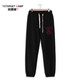 拓營(yíng)者（TotargetCamp）針織休閑褲男士春秋冬季加肥加大運動(dòng)褲寬松直筒大碼收口加絨加厚衛褲 黑色 2XL 復合加絨厚款