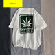 嗨森主義 ins風(fēng)街頭印花潮流短袖T恤男夏天潮牌學(xué)生街舞嘻上衣服 白色 T3051 L