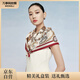 萬事利春夏桑蠶絲真絲絲巾雙面同色方巾75cm明玎華佩 紅色