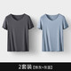 CALOWE KOLEVN夏季男士短袖T恤男V領(lǐng)打底衣莫代爾透氣無痕內(nèi)衣男上衣 鐵灰+灰藍(lán)【2件裝】 2XL 推薦體重160-180斤