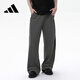 阿迪達斯男裝休閑戶(hù)外跑步三條紋香蕉褲運動(dòng)褲HZ9507 深灰  L 