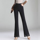 魔之韻休閑褲女春秋季女裝高腰女褲微喇叭顯瘦彈力九分長(cháng)褲子碼哈倫813 2339蕾絲款【長(cháng)褲】 L (110-120斤左右)