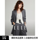 ELLE灰色萊賽爾天絲西裝外套女2024秋季新款小個(gè)子氣質(zhì)小眾上衣 深灰 L