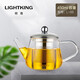 明尊（LIGHTKING）泡茶壺 耐熱玻璃茶具 不銹鋼內(nèi)膽過濾花茶壺茶藝壺沖茶泡茶器 L-03（450ml）