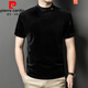 皮爾卡丹（pierre cardin）輕奢金絲絨半高領(lǐng)打底衫男秋冬休閑內搭上衣2025新款男士短袖t恤 8819黑色 180 《155斤-170斤》