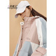 鳳蝶兒工裝外套女春秋季女裝連帽學(xué)生夾克女班服短外套拼接情侶女生上衣 粉紅色工裝外套 S