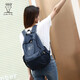 菲都狄都（Fido Dido）女雙肩背包大容量可折疊輕便旅行包簡(jiǎn)約新款紅色雙肩包禮物 藍色