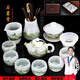 石茗堂琉璃功夫茶具套裝高檔冰種玉瓷茶壺茶杯三才蓋碗家用輕奢禮盒裝 千里江山12件套禮盒裝
