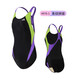 英發(fā)（YINGFA）競速泳衣女士女孩中大童連體三角專(zhuān)業(yè)訓練泳裝兒童比賽競技游泳裝 976-1（條紋拼接，專(zhuān)業(yè)訓練） XS 身高125-135cm/體重15-25kg