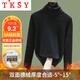 TKSY高領(lǐng)雙面德絨打底衫女秋冬內(nèi)搭堆領(lǐng)2025新款加絨加厚保暖上衣洋氣 黑色 【真德絨雙倍保暖】堆堆/領(lǐng) S 80-90斤