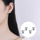 GE S925銀耳釘女螺紋絲養(yǎng)耳洞啞鈴圓珠潮男耳骨釘擰扣小簡(jiǎn)約免摘耳飾品 螺絲啞鈴銀耳釘一對(duì) 3MM規(guī)格