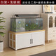 虞萌馨迪魚(yú)缸柜 底柜魚(yú)缸架子魚(yú)缸架子客廳置物架儲物柜金屬魚(yú)缸底座柜子 白架+淺胡桃【帶柜款】 100x45x50cm