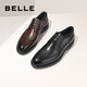 百麗（Belle）通勤商務(wù)鞋男商場(chǎng)同款真皮正裝鞋純色系帶7TN01AM3預售 黑色 42 (260mm)