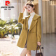皮爾卡丹雙面羊絨大衣女小個(gè)子2026秋冬新款娃娃領(lǐng)中長(cháng)款寬松顯瘦毛呢外套 姜黃色【有內里】好質(zhì)量 4XL 【建議155-170斤】