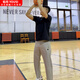 佑司孟博龍同款長(zhǎng)褲加絨燈芯絨訓(xùn)練褲籃球九分長(zhǎng)褲衛(wèi)褲美式太空棉長(zhǎng)褲 【孟博龍同款衛(wèi)褲】灰色 XL